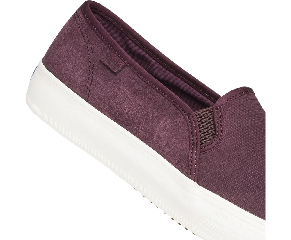 Slip Ons Keds Mujer Morados - Double Decker Suede - 6285-UVLKP